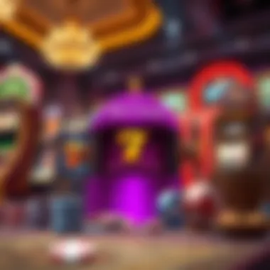 Illustration showcasing various themes of slot games