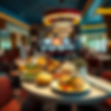 Dining area with gourmet offerings