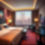 Luxurious hotel room with elegant decor