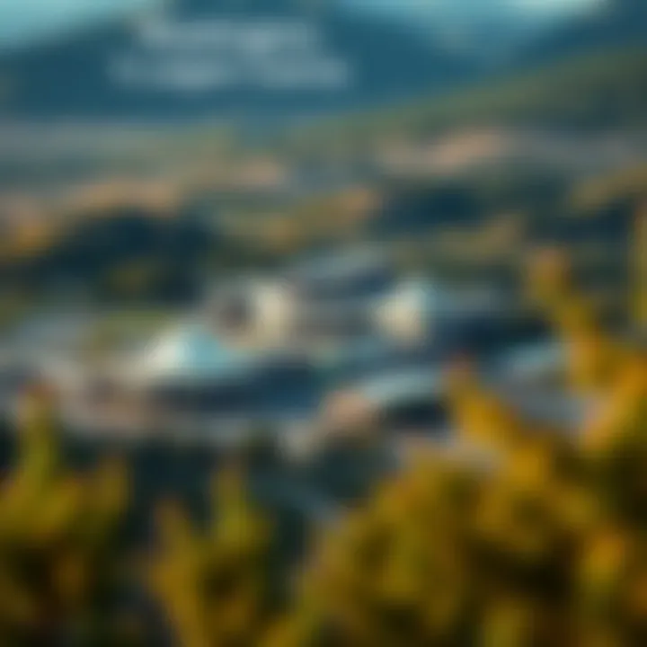 Aerial view of a prominent casino complex set against the backdrop of Washington's natural landscape