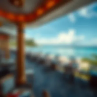 Stunning beach view from a casino's outdoor area