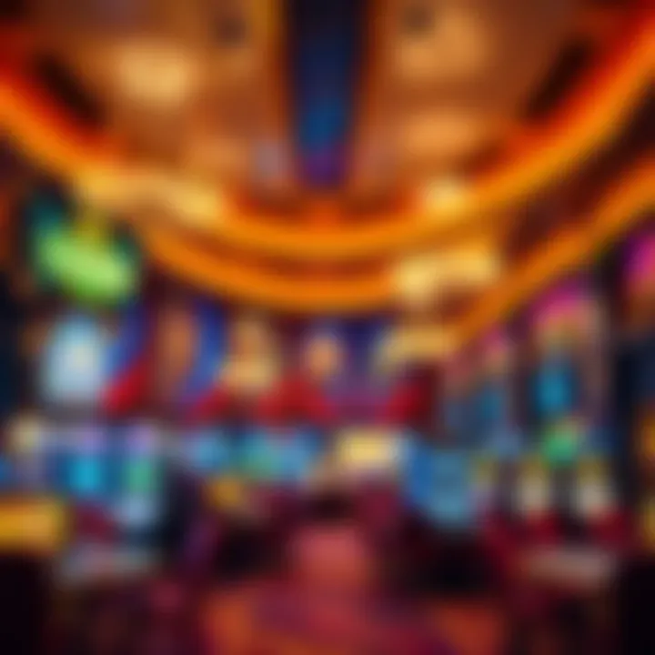 Luxurious casino interior with vibrant lighting