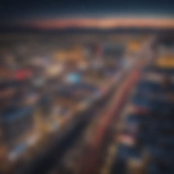 Night view of Las Vegas Strip illuminated