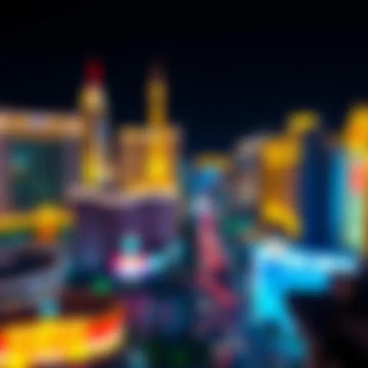 Night view of Las Vegas illuminated by lights