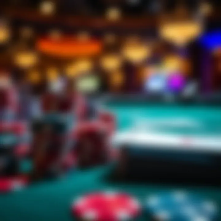 Ready for Action: Poker Setup Close-up of poker chips and cards ready for play