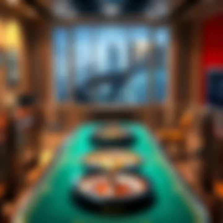 A well-organized space illustrating the necessary room for a roulette table setup.