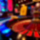 A close-up view of a cash roulette table featuring vibrant colors and detailed design.