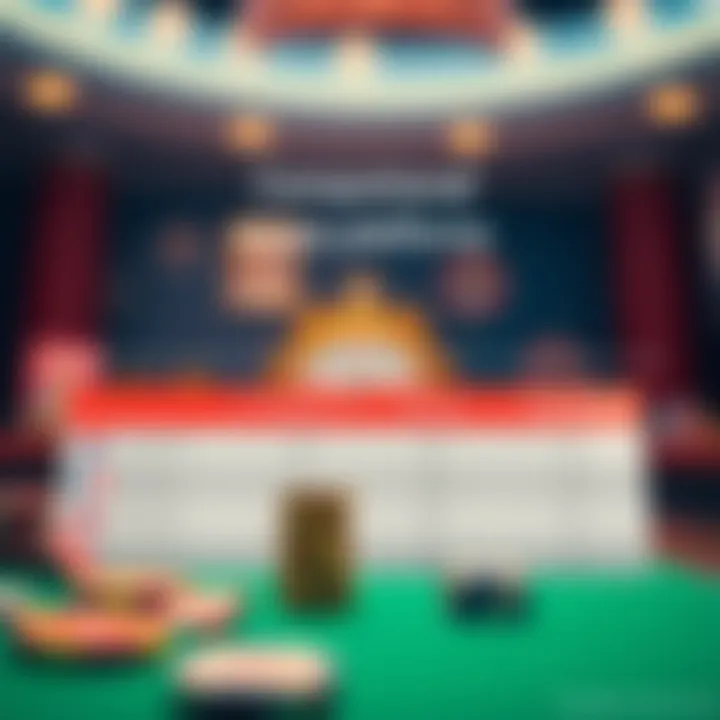 Comparison chart of Doubledown Casino and other platforms