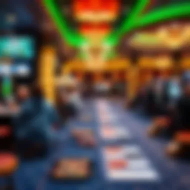 Casino Gaming Experience An engaging atmosphere of a casino floor with players at tables