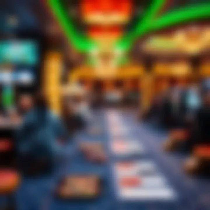 Casino Gaming Experience An engaging atmosphere of a casino floor with players at tables