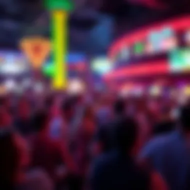 Crowd enjoying entertainment and dining options at Charlotte Casino
