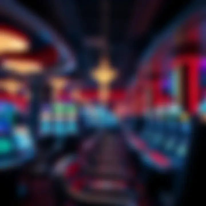 Interior of the casino featuring gaming tables and vibrant atmosphere