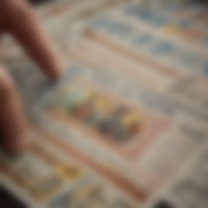 A person examining the fine print on a lottery ticket