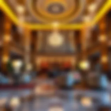 Luxurious interior of the hotel lobby, highlighting sophisticated design.