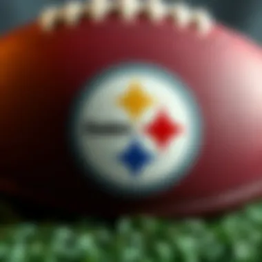 Steelers Logo and NFL Context Pittsburgh Steelers logo with a football background