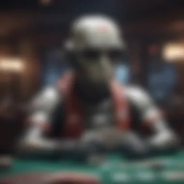 AI in Poker Assistance A futuristic depiction of AI technology used in poker assistance tools
