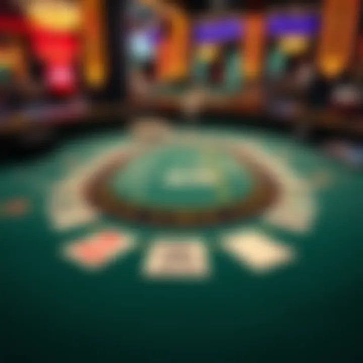 A detailed representation of the even money blackjack table layout