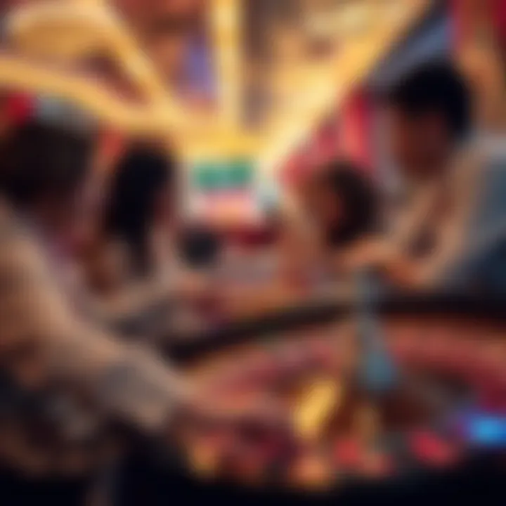 Thrilling Cash Roulette Experience in a Casino An engaging scene of players enjoying a cash roulette game in a vibrant casino atmosphere.