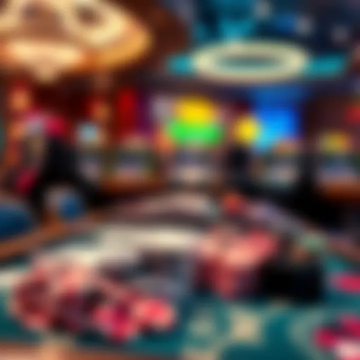 A table filled with various casino game options