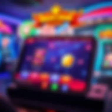 A vibrant interface showcasing a new app's gameplay mechanics