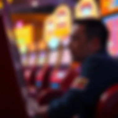 A close-up of a player engaging with a high-stakes slot machine