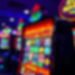 A vibrant slot machine interface showcasing colorful graphics and features