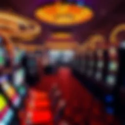 Vibrant casino floor showcasing a variety of gaming tables and slot machines