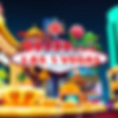 A collage of famous Las Vegas casino logos reflecting diverse themes and branding strategies