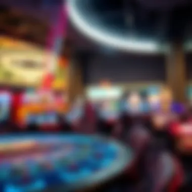 Modern Gaming Atmosphere Interior of a modern casino showcasing gaming tables