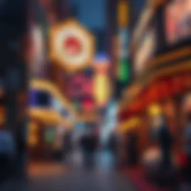 Vibrant Nightlife Around Casinos Vibrant nightlife scene outside a bustling casino