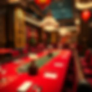 A beautifully arranged Baccarat table in an elegant casino setting