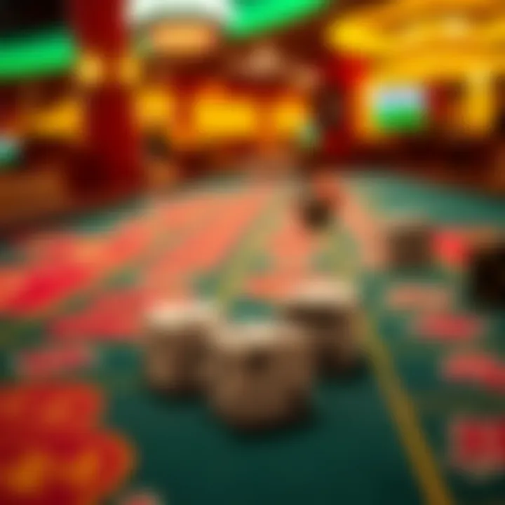 Colorful Sic Bo layout with dice prominently featured