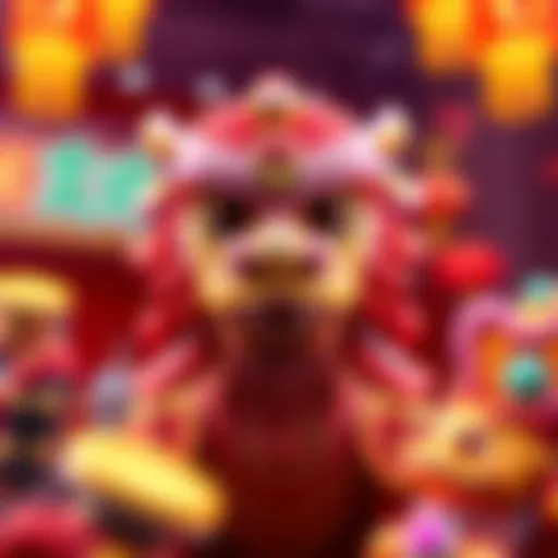 Vibrant graphics of the Lion Festival Slot Game