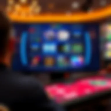 Digital Screen of Free Play Platforms A digital screen displaying various platforms for free play in poker