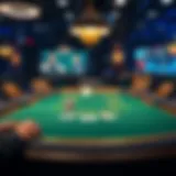 An engaging online poker table showcasing Ultimate Texas Hold'em gameplay