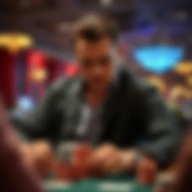 Gamer Analyzing Strategies A thoughtful gamer analyzing strategies in Ultimate Texas Hold'em