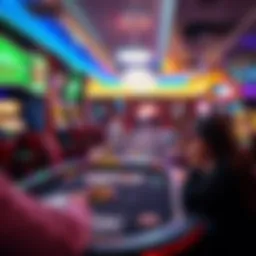 Vibrant atmosphere of a virtual poker game