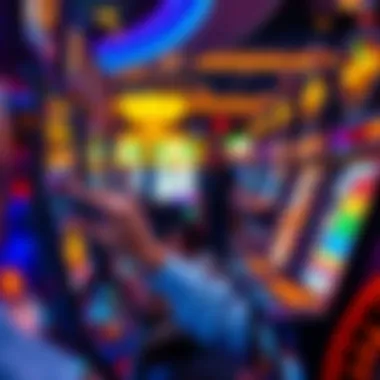 Player interacting with a free slot machine game