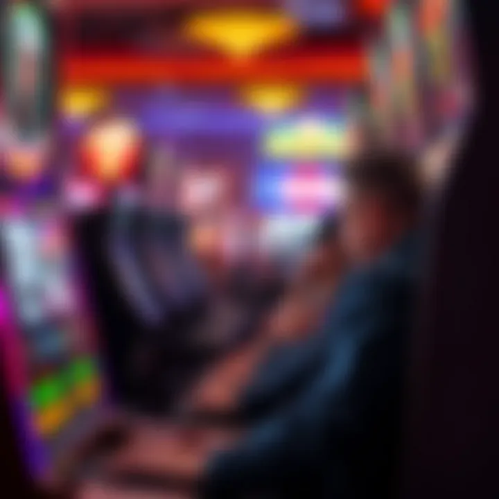 Intense Gaming Focus A player engaged in an intense game of video poker, focusing on the screen.