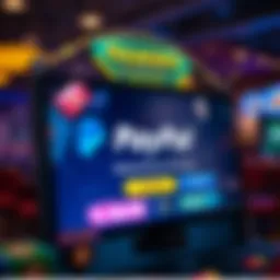 A vibrant screenshot of an engaging game interface showcasing PayPal as a payment option.