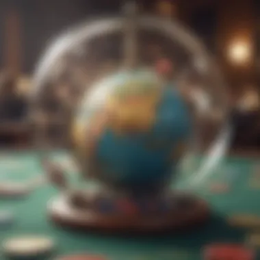 An overview of Globe Poker gameplay with cards and chips