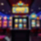 A vibrant jackpot slot machine with colorful graphics