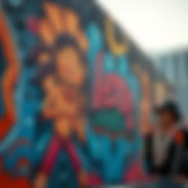 Vibrant Urban Art An artistic mural that symbolizes the creative spirit of downtown Las Vegas