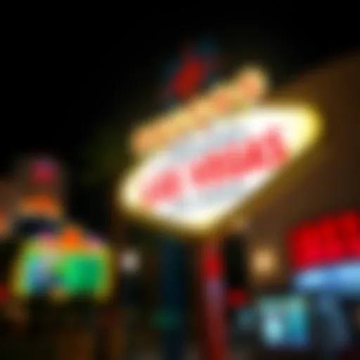 The iconic welcome sign of Las Vegas illuminated at night