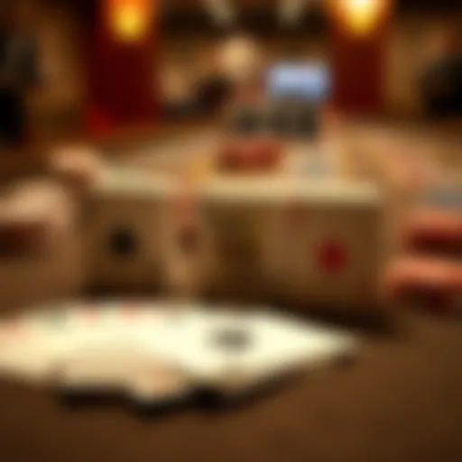 An array of Mississippi Stud Poker cards laid out on a felt table