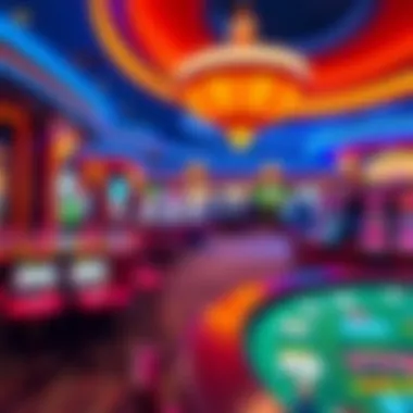 A scenic view of a vibrant casino showcasing Mississippi Stud Poker