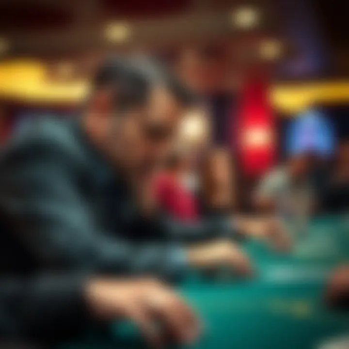 A player focusing intently while playing Mississippi Stud Poker