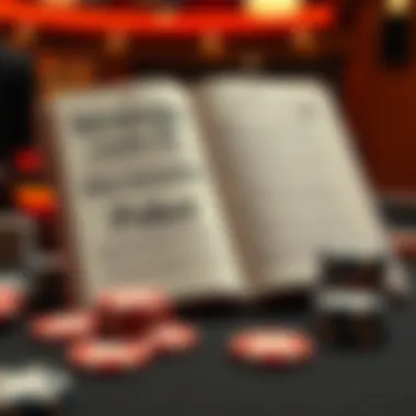 A detailed strategy guidebook open on a table beside chips