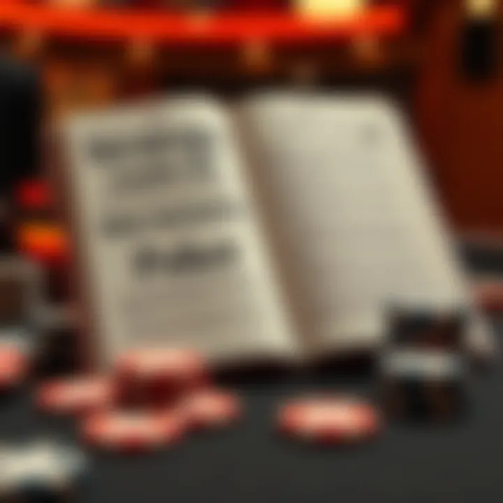 A detailed strategy guidebook open on a table beside chips