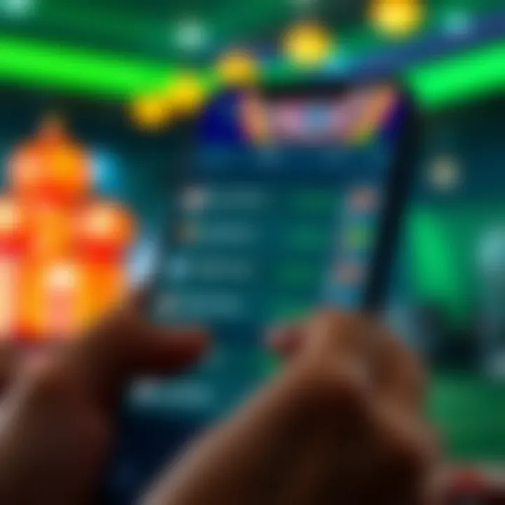 A digital interface displaying various betting options on a smartphone, representing modern betting technology.